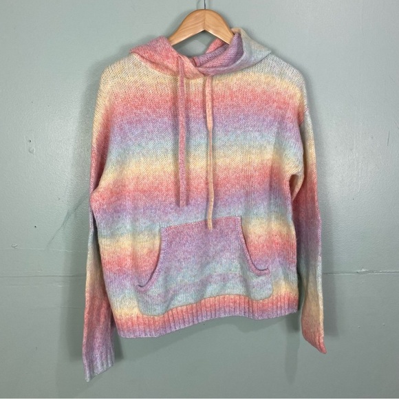 Generation Love Toby Rainbow Hoodie Pullover Sweater Wool Blend Sz‎ L - Picture 1 of 7